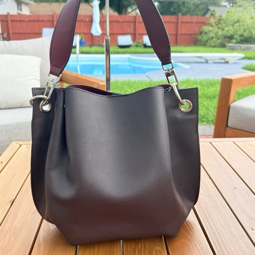 Guess burgundy Hobo Shoulder Bag Large